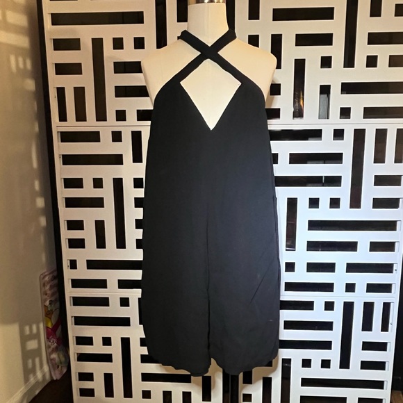 Revolve Chic Black Dress by Superdown EUC MEDIUM halter swing M mini - Picture 11 of 16